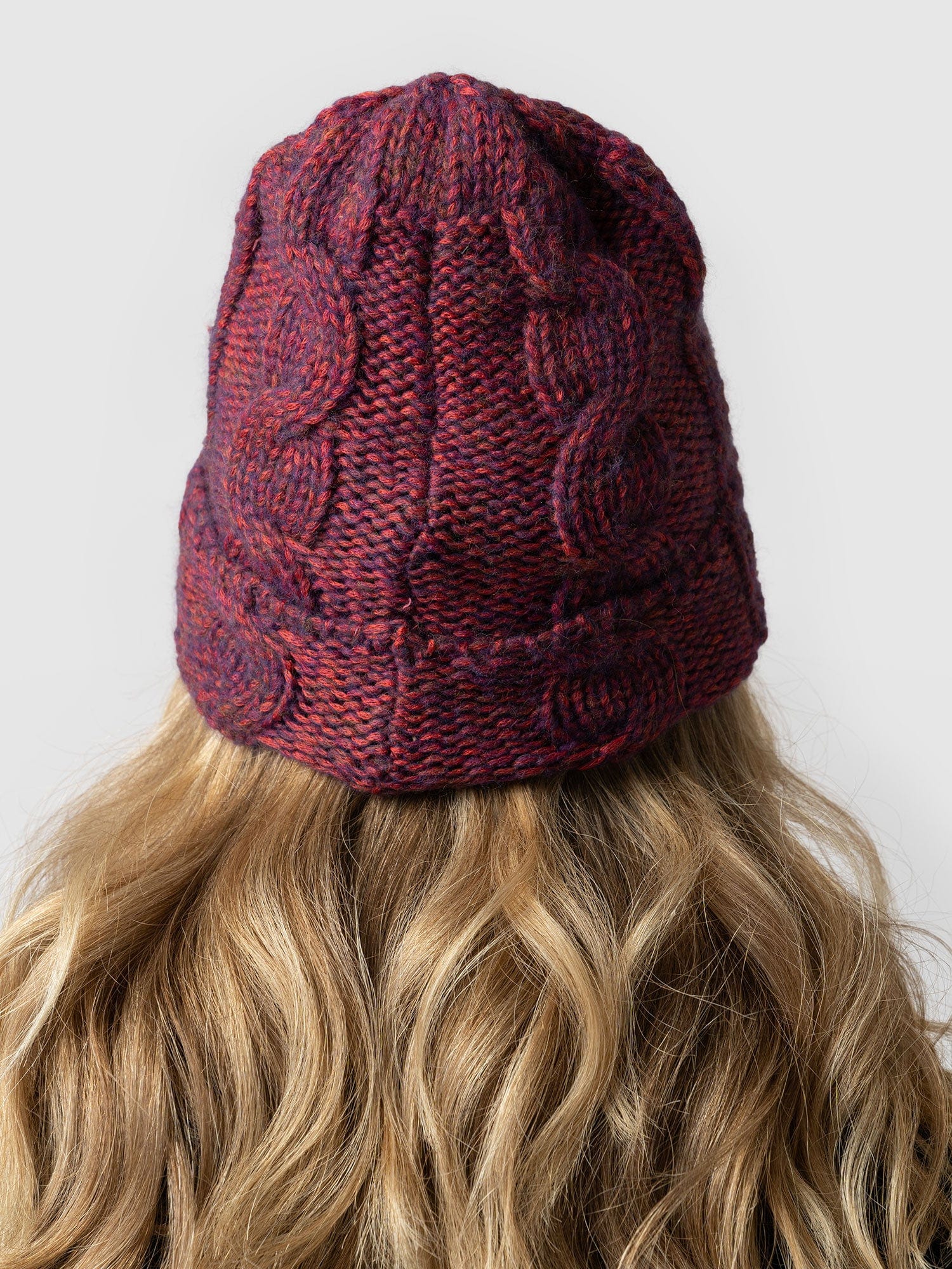 Cable Knit Hat Purple - Women's Hats | Saint + Sofia® UK